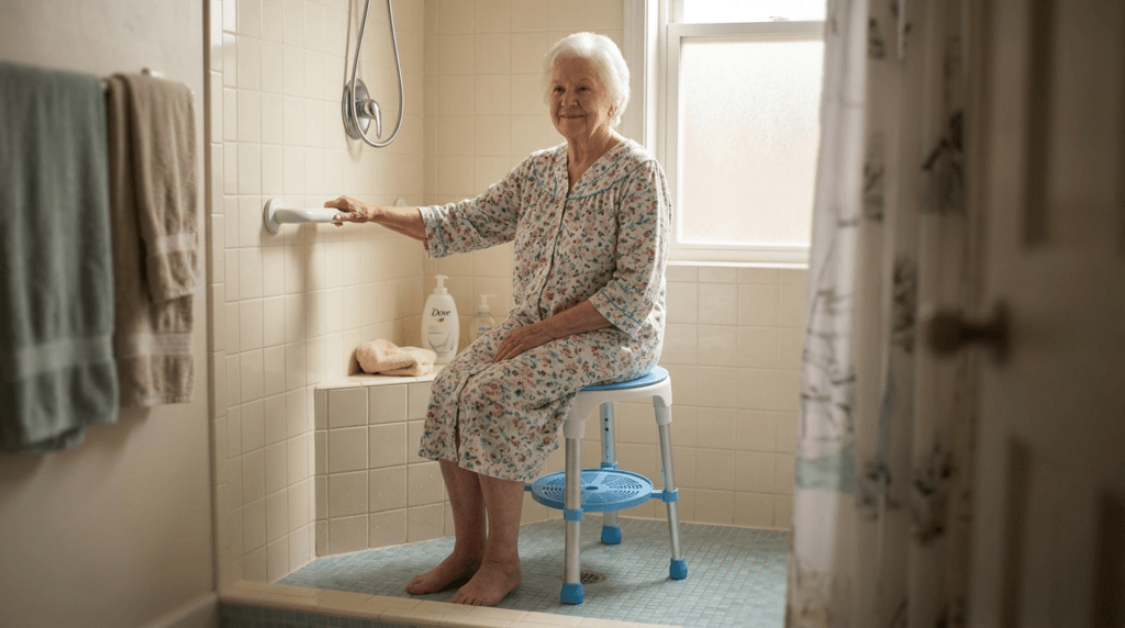 AndCare China Real Factory AC3451L user rotating seat for easy transfer Bath Stool Amazon Hot Selling Supplier OEM Wholesale ISO 13485 CE FDA