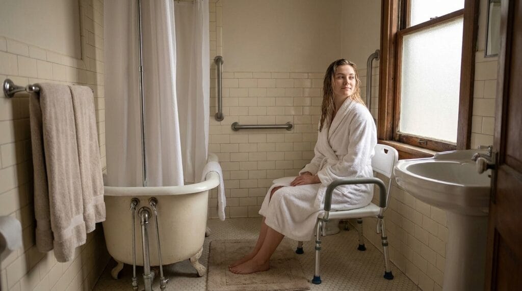 AndCare China Real Factory AC3521L elderly using bath stool in home bathroom Bath Stool Amazon Hot Selling Supplier OEM Wholesale ISO 13485 CE FDA