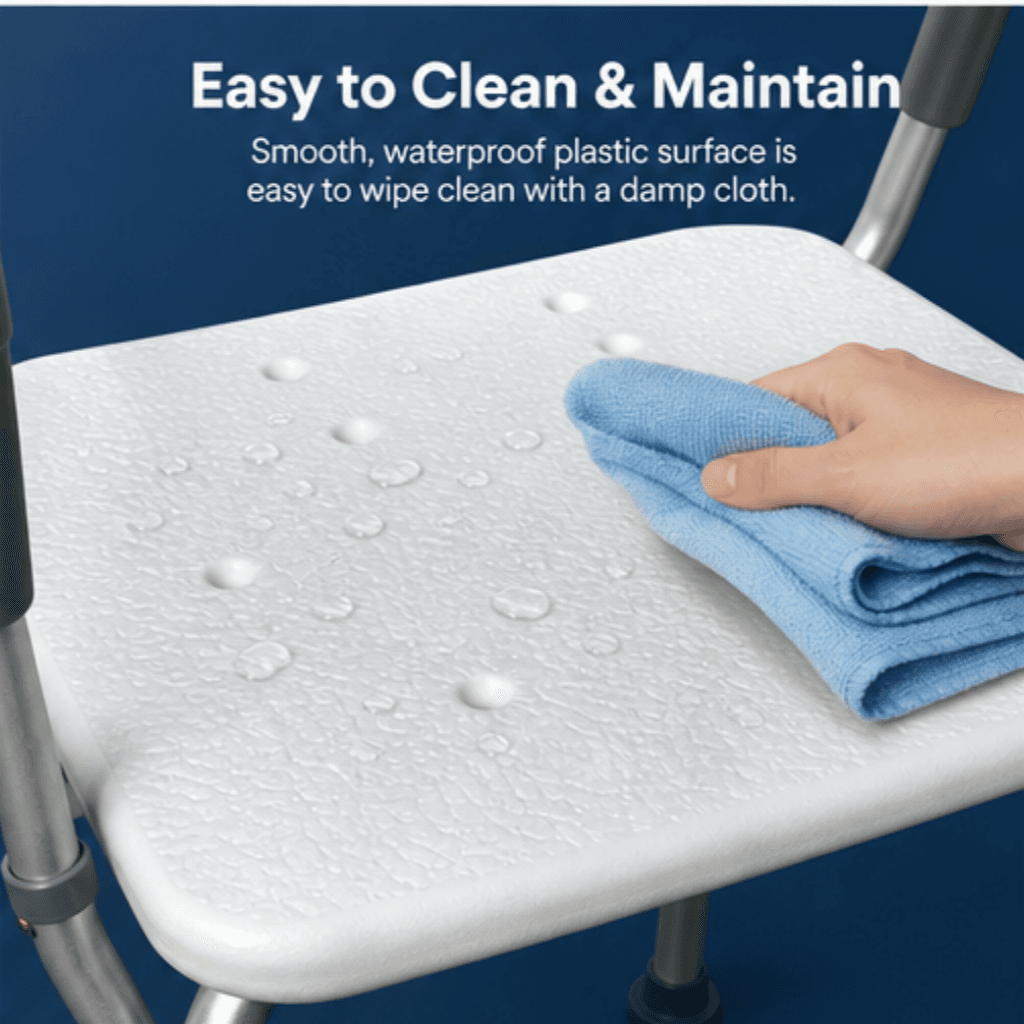 AndCare China Real Factory AC3521L white plastic backrest support Bath Stool Amazon Hot Selling Supplier OEM Wholesale ISO 13485 CE FDA