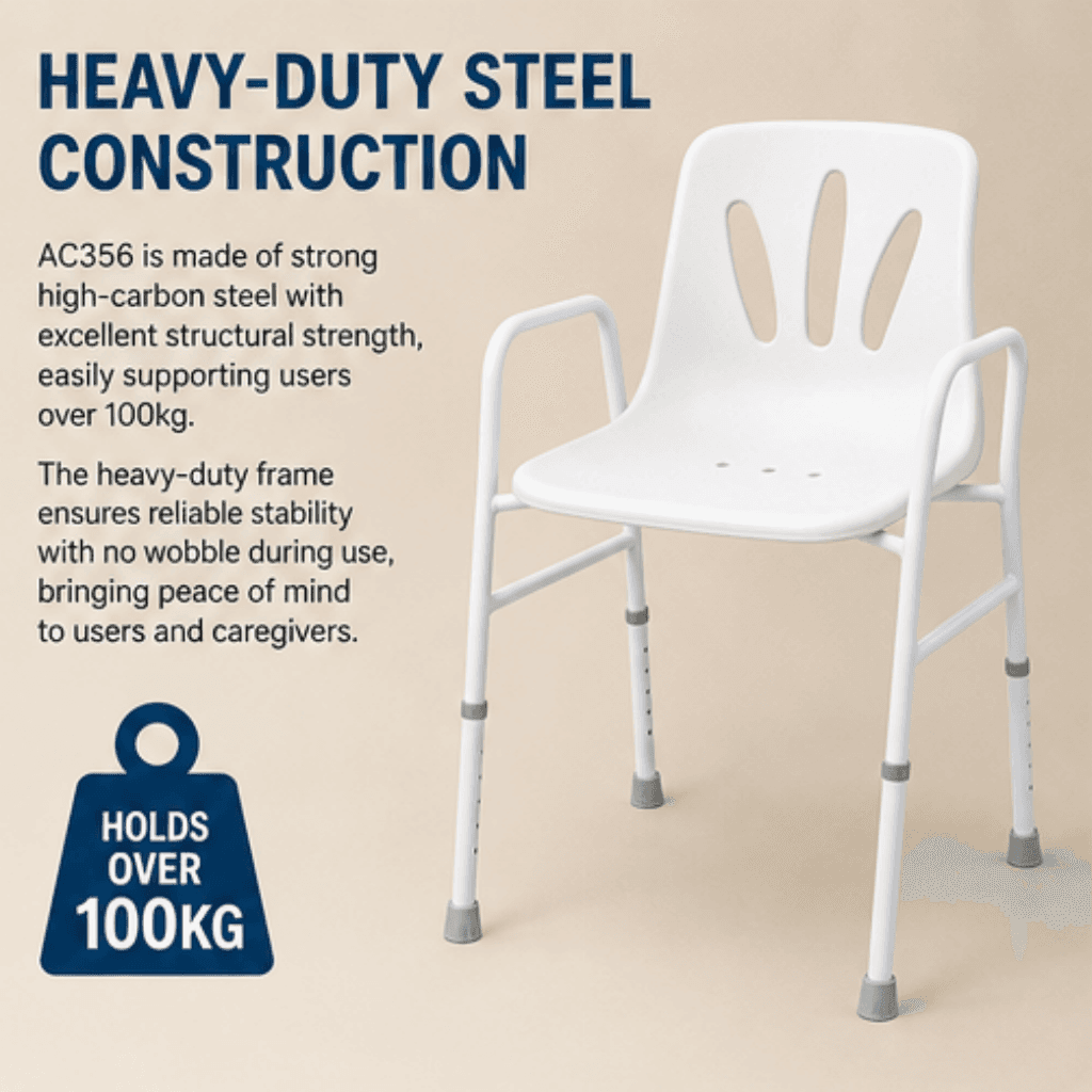 AndCare China Real Factory AC356 ergonomic high backrest design Bath Chair Amazon Hot Selling Supplier OEM Wholesale ISO 13485 CE FDA