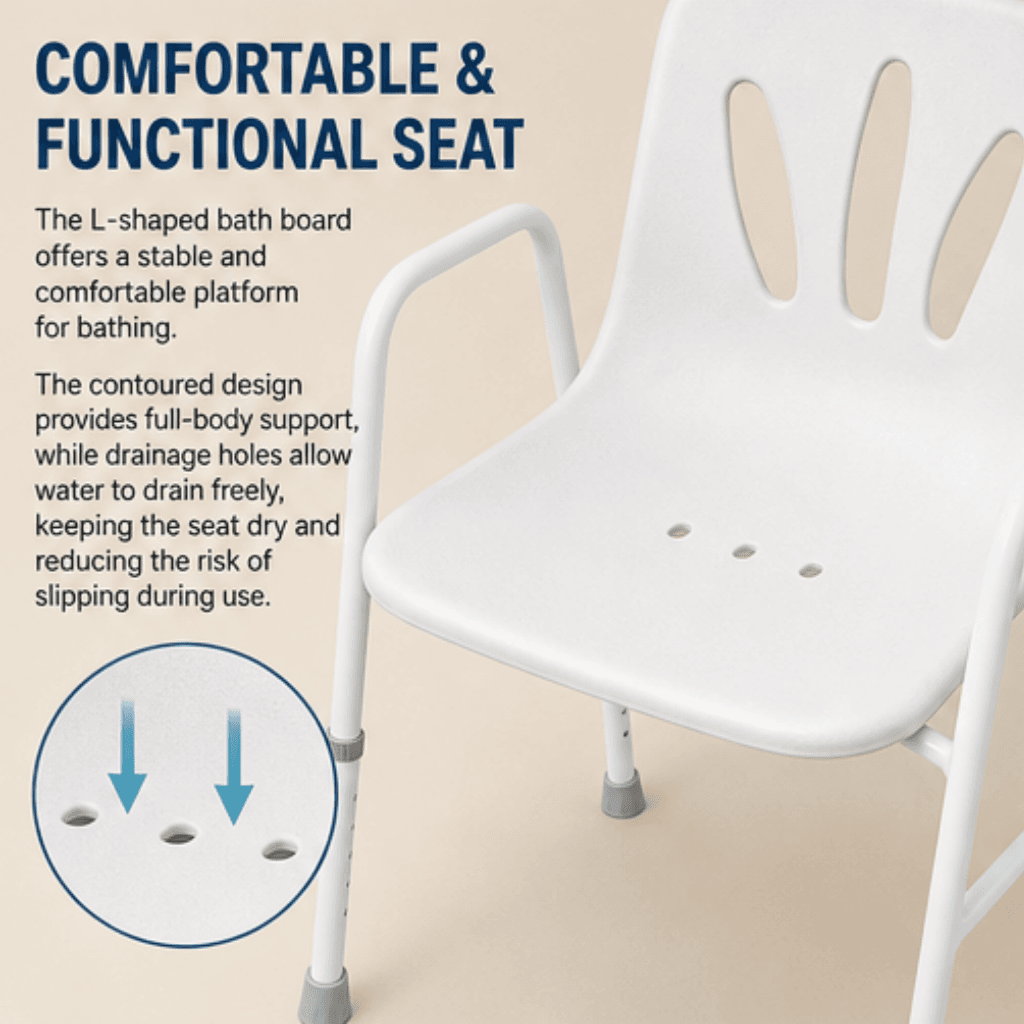 AndCare China Real Factory AC356 steel bath chair with high back armrests Bath Chair Amazon Hot Selling Supplier OEM Wholesale ISO 13485 CE FDA