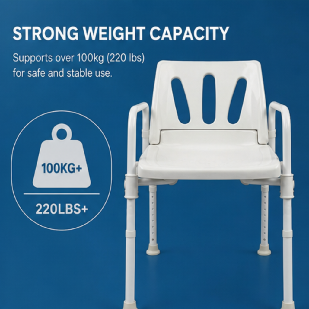 AndCare China Real Factory AC356K folding mechanism close-up detail Bath Chair Amazon Hot Selling Supplier OEM Wholesale ISO 13485 CE FDA