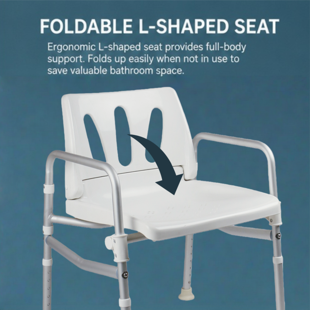 AndCare China Real Factory AC356LK one-step folding mechanism Bath Chair Amazon Hot Selling Supplier OEM Wholesale ISO 13485 CE FDA