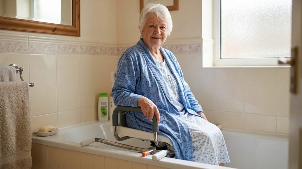 AndCare China Real Factory AC358U user transferring from wheelchair to bathtub Bath Chair Amazon Hot Selling Supplier OEM Wholesale ISO 13485 CE FDA