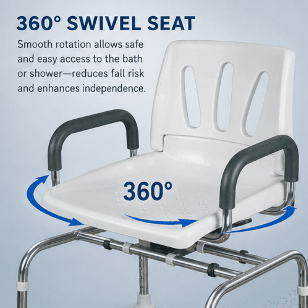 AndCare China Real Factory AC359LK 360 Degree Swivel Shower Chair for Elderly Bath Safety Amazon Hot Selling Supplier OEM Wholesale ISO 13485 CE FDA