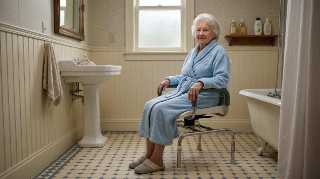 AndCare China Real Factory AC359LK 360 Degree Swivel Shower Chair for Elderly Bath Safety Amazon Hot Selling Supplier OEM Wholesale ISO 13485 CE FDA