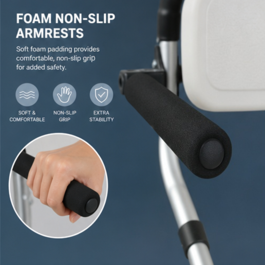 AndCare China Real Factory AC364L 3-in-1 bath commode chair with wheels Bath Chair Amazon Hot Selling Supplier OEM Wholesale ISO 13485 CE FDA