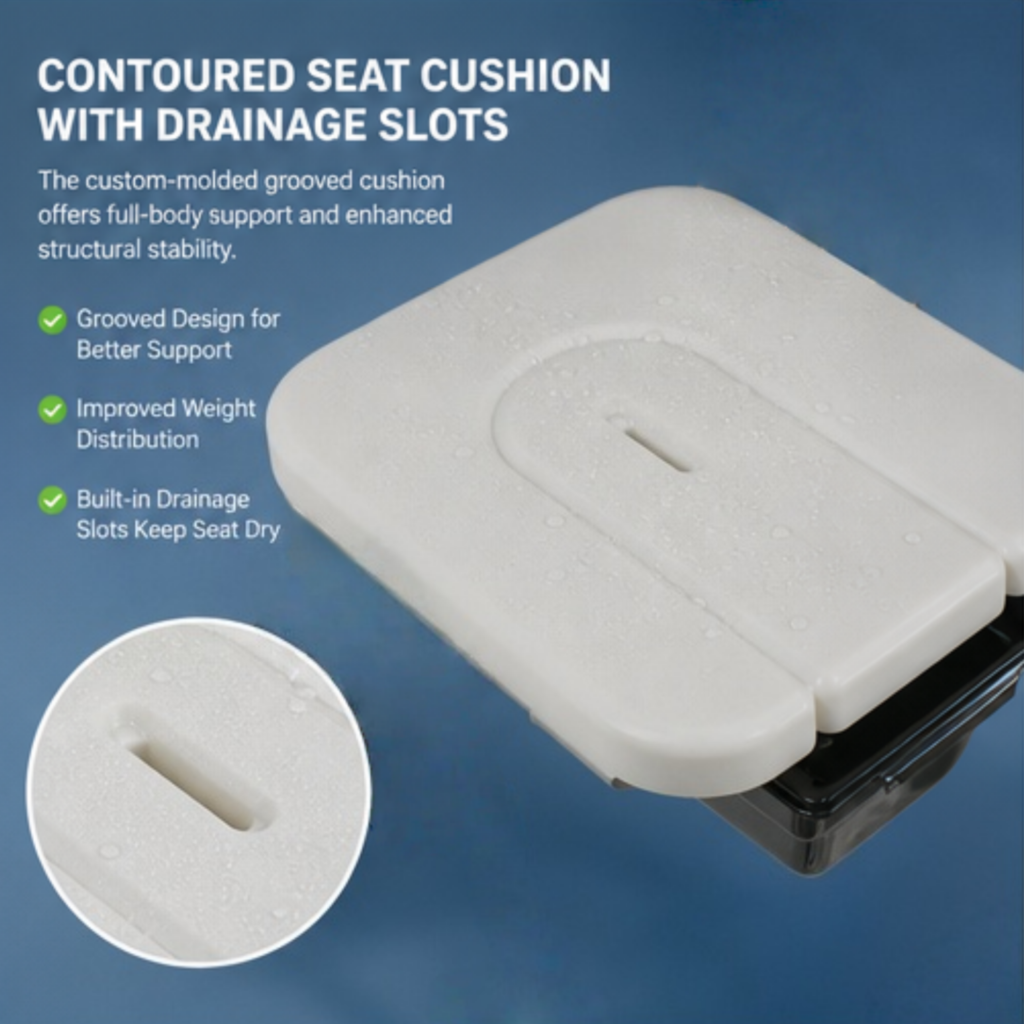 AndCare China Real Factory AC364L removable black square commode bucket Bath Chair Amazon Hot Selling Supplier OEM Wholesale ISO 13485 CE FDA