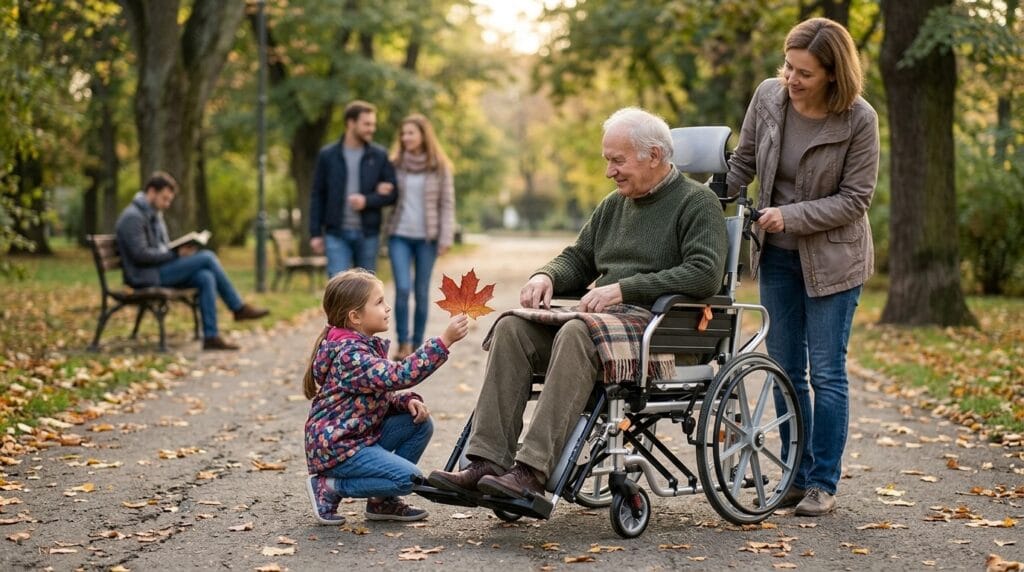 AndCare China Real Factory AC606LGC caregiver assisting elderly with 3-in-1 wheelchair scene Aluminum 3-in-1 Manual Wheelchair Amazon Hot Selling Supplier OEM Wholesale ISO 13485 CE FDA