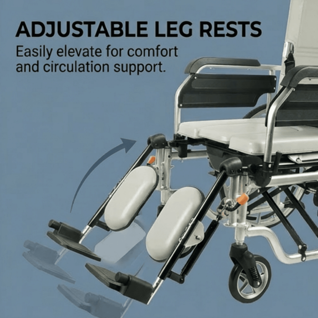 AndCare China Real Factory AC606LGC reclining backrest with adjustable headrest detail Aluminum 3-in-1 Manual Wheelchair Amazon Hot Selling Supplier OEM Wholesale ISO 13485 CE FDA