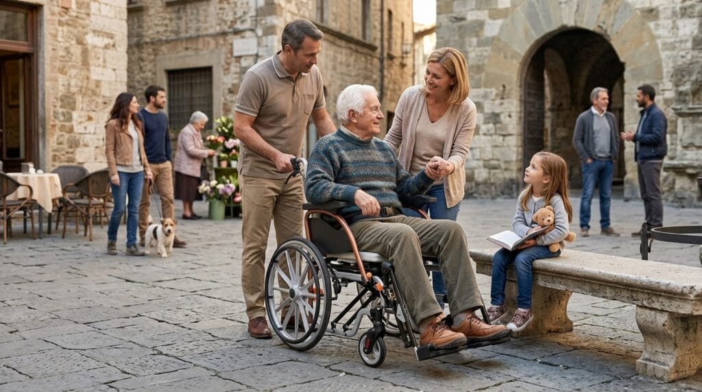 AndCare China Real Factory AC608L2C elderly outdoor use of shock-absorbing commode wheelchair Aluminum Shock-Absorbing Commode Manual Wheelchair Amazon Hot Selling Supplier OEM Wholesale ISO 13485 CE FDA