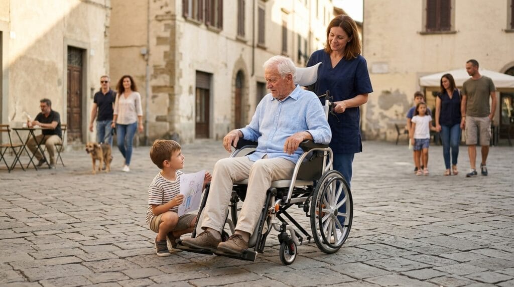 AndCare China Real Factory AC608LGC Aluminum 3-in-1 Manual Wheelchair Caregiver Companion Amazon Hot Selling Supplier OEM Wholesale ISO 13485 CE FDA