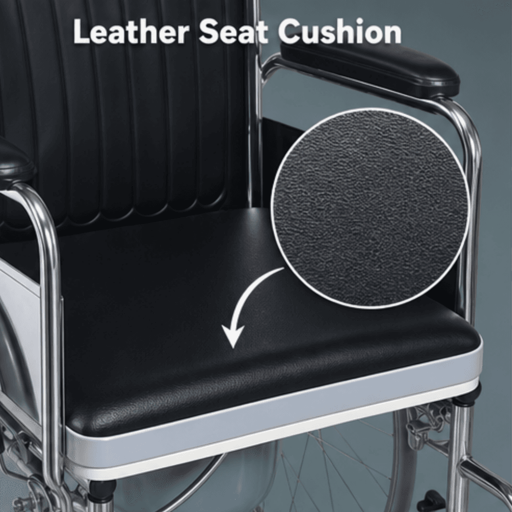 AndCare China Real Factory AC609 iron electroplating frame and black mesh cushion Steel Commode Wheelchair Amazon Hot Selling Supplier OEM Wholesale ISO 13485 CE FDA