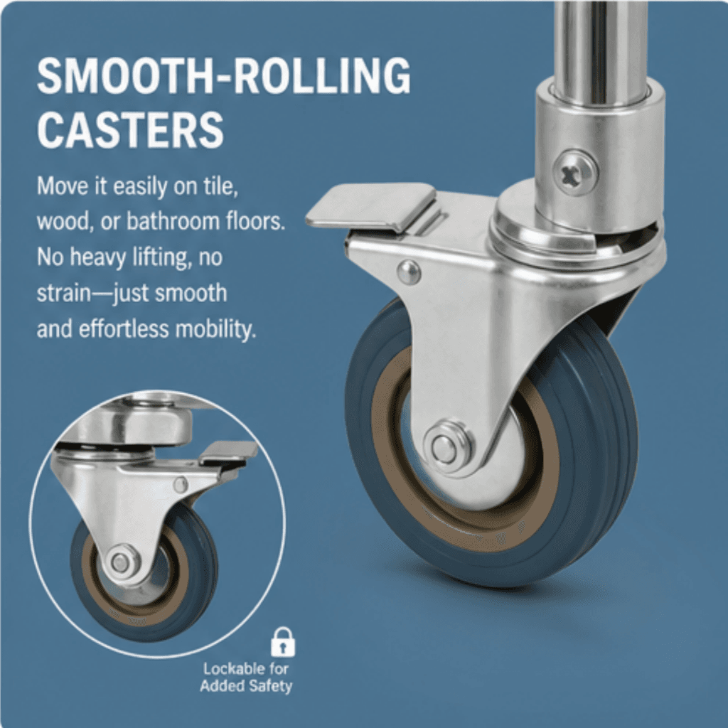 AndCare China Real Factory AC616-3 4 swivel lockable casters for smooth mobility Commode Chair Amazon Hot Selling Supplier OEM Wholesale ISO 13485 CE FDA