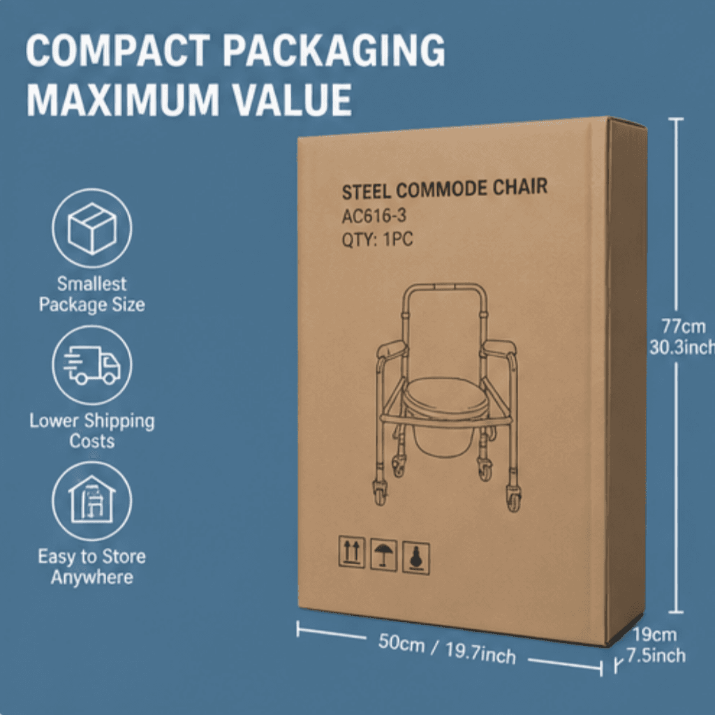 AndCare China Real Factory AC616-3 foldable bedside commode chair Commode Chair Amazon Hot Selling Supplier OEM Wholesale ISO 13485 CE FDA