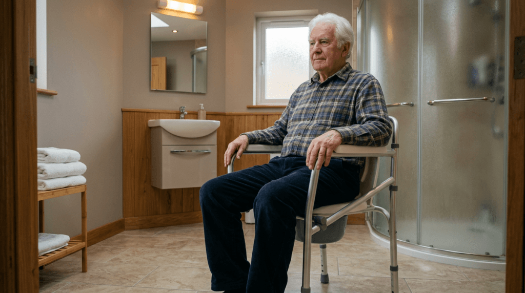 AndCare China Real Factory AC616L elderly using aluminum commode chair in bathroom Commode Chair Amazon Hot Selling Supplier OEM Wholesale ISO 13485 CE FDA