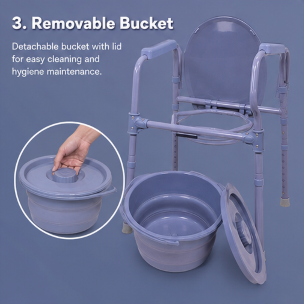 AndCare China Real Factory AC618K Removable Bucket with Lid Hygiene Commode Chair Amazon Hot Selling Supplier OEM Wholesale ISO 13485 CE FDA
