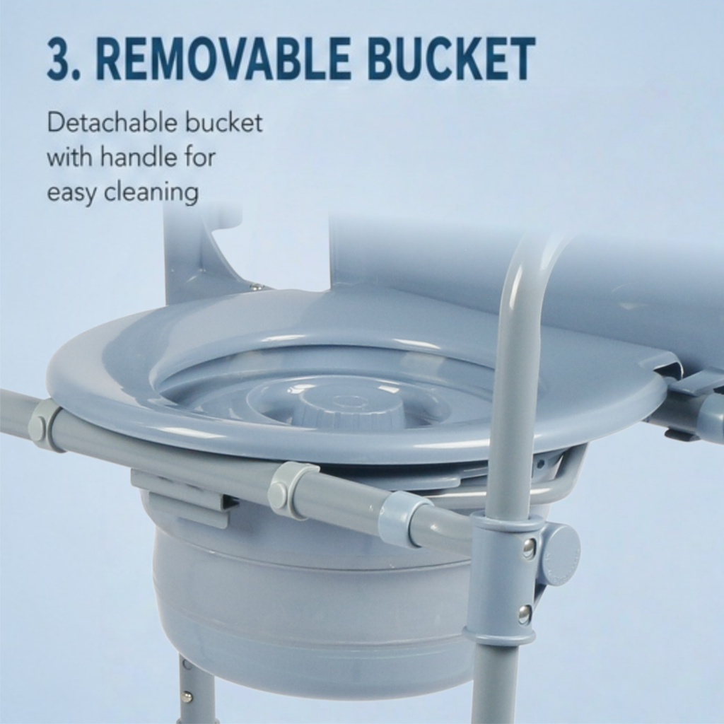 AndCare China Real Factory AC619K removable bucket with handle for easy cleaning Commode Chair Amazon Hot Selling Supplier OEM Wholesale ISO 13485 CE FDA