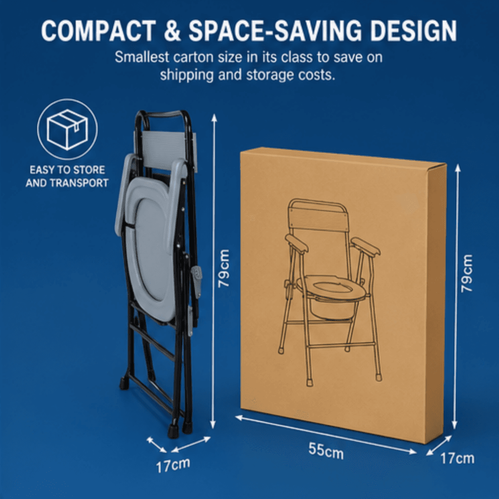 AndCare China Real Factory AC699 injection-molded gray seat panel detail Commode Chair Amazon Hot Selling Supplier OEM Wholesale ISO 13485 CE FDA