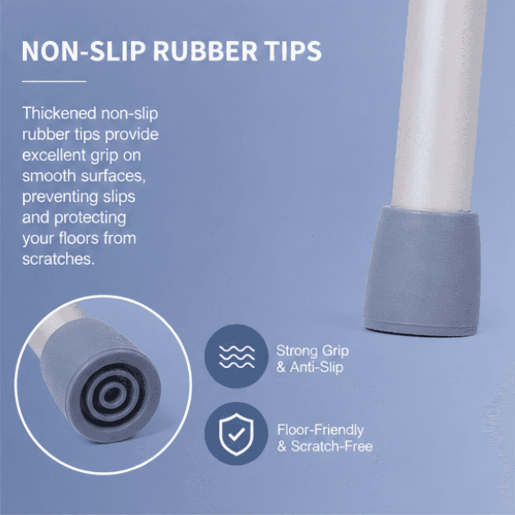 AndCare China Real Factory AC812L Aluminum Walker Non-Slip Rubber Tips - 52×60cm, 76-93.5cm height, 2.2kg net - Amazon Hot Selling Supplier OEM Wholesale ISO 13485 CE FDA