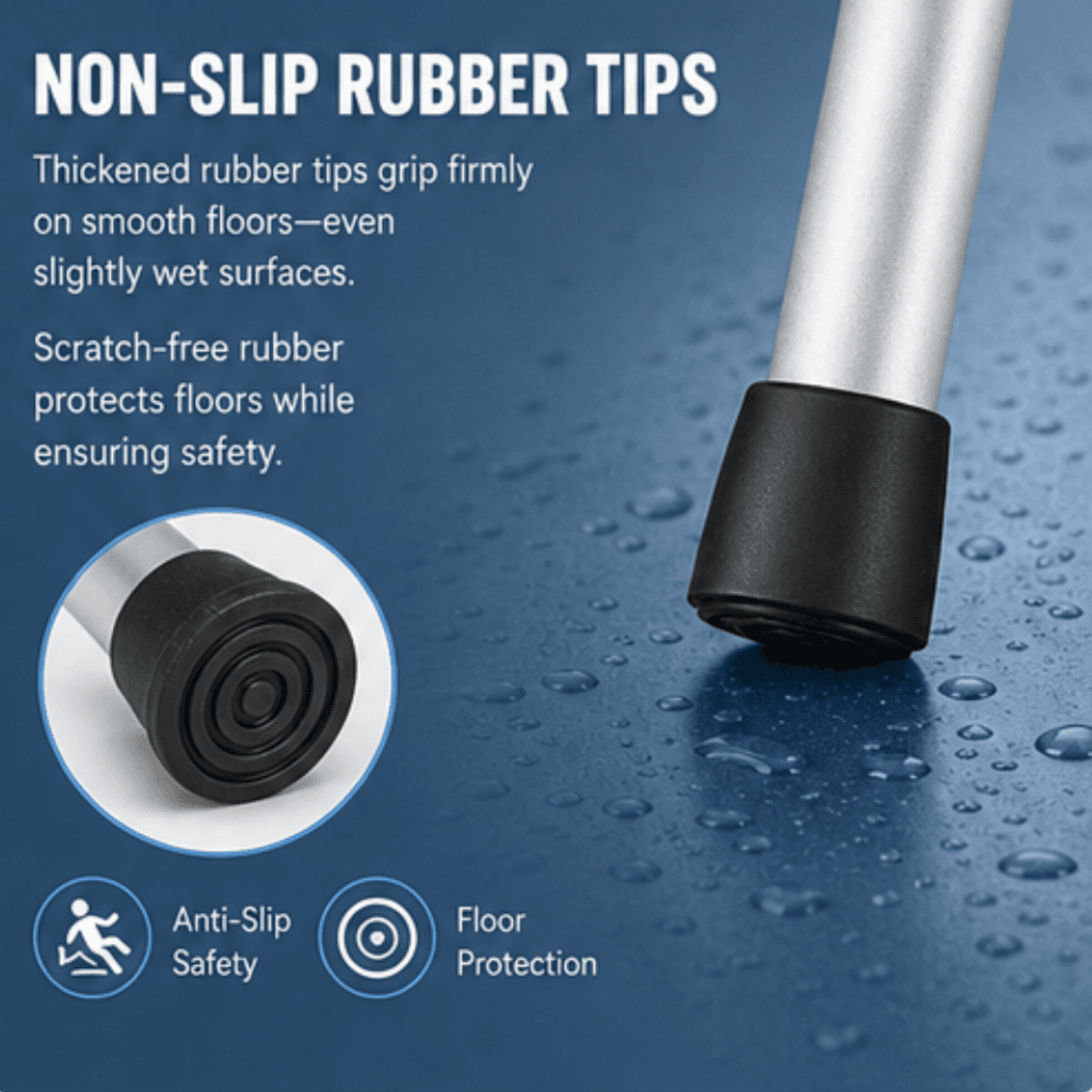 AndCare China Real Factory AC816L Aluminum Walker Non-Slip Rubber Tips - 46×60cm, 77-94cm height, 2.3kg net - Amazon Hot Selling Supplier OEM Wholesale ISO 13485 CE FDA