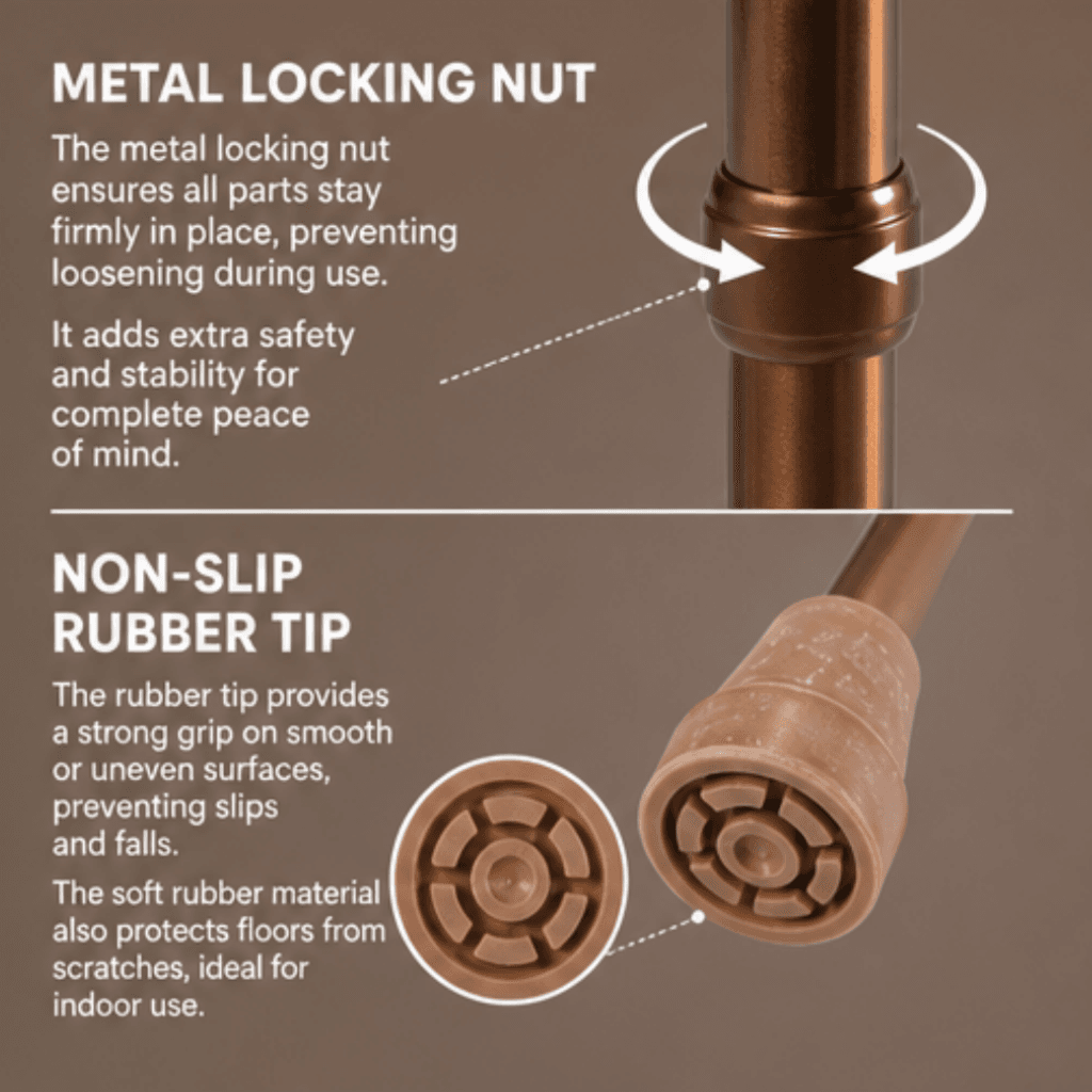 AndCare AC833L China Real Factory Aluminum Walking Cane Metal Locking Nut and Non-Slip Rubber Tip Amazon Hot Selling Supplier Manufacturer OEM Wholesale ISO 13485 CE FDA