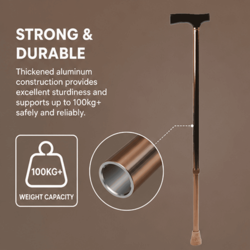 AndCare AC833L China Real Factory Aluminum Walking Cane Strong and Durable Thickened Aluminum 100 kg+ Amazon Hot Selling Supplier Manufacturer OEM Wholesale ISO 13485 CE FDA