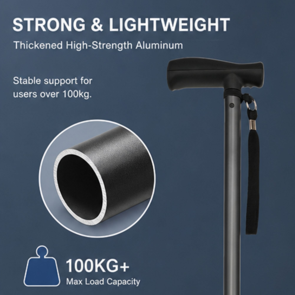 AndCare AC833L2 China Real Factory Aluminum Walking Cane Strong and Lightweight Thickened Aluminum 100 kg+ Amazon Hot Selling Supplier Manufacturer OEM Wholesale ISO 13485 CE FDA