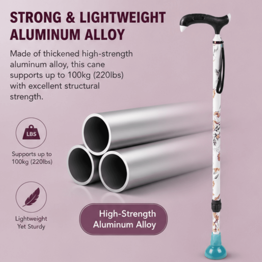 AndCare AC833L3 China Real Factory Aluminum Walking Cane Lightweight Aluminum Shaft with Elegant Finish Amazon Hot Selling Supplier Manufacturer OEM Wholesale ISO 13485 CE FDA