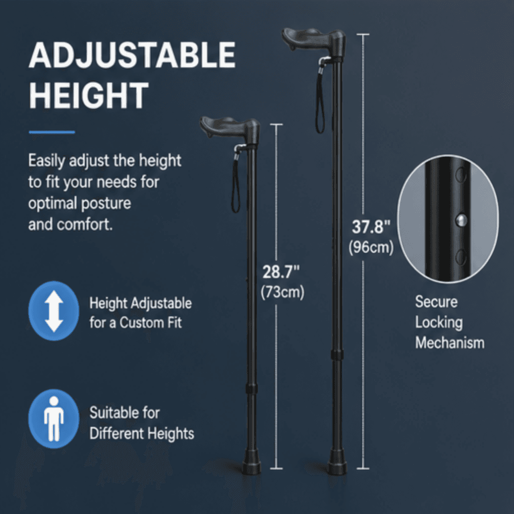 AndCare AC833L4 China Real Factory Aluminum Walking Cane Secure Locking Collar Amazon Hot Selling Supplier Manufacturer OEM Wholesale ISO 13485 CE FDA