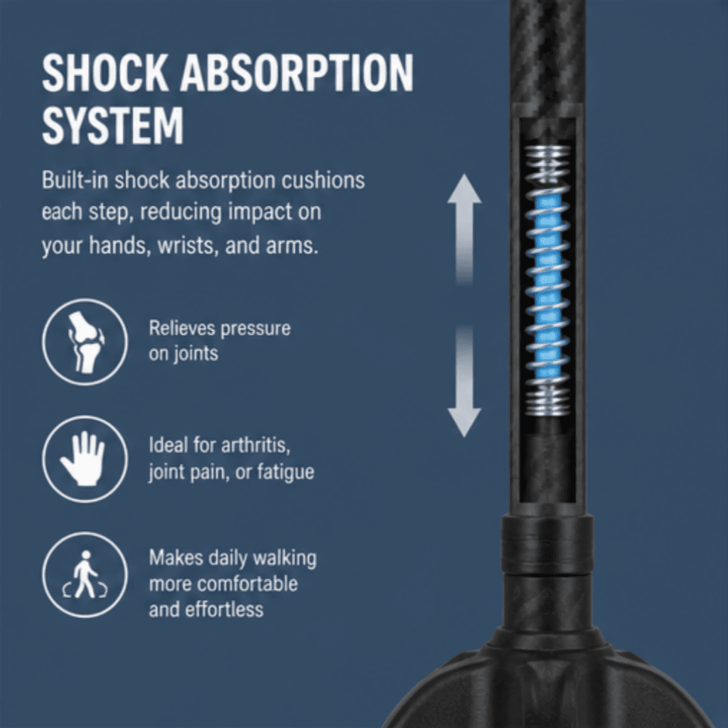 AndCare China Real Factory AC836T Carbon Fiber Walking Cane Built-In Shock Absorption System Amazon Hot Selling Supplier Manufacturer OEM Wholesale ISO 13485 CE FDA