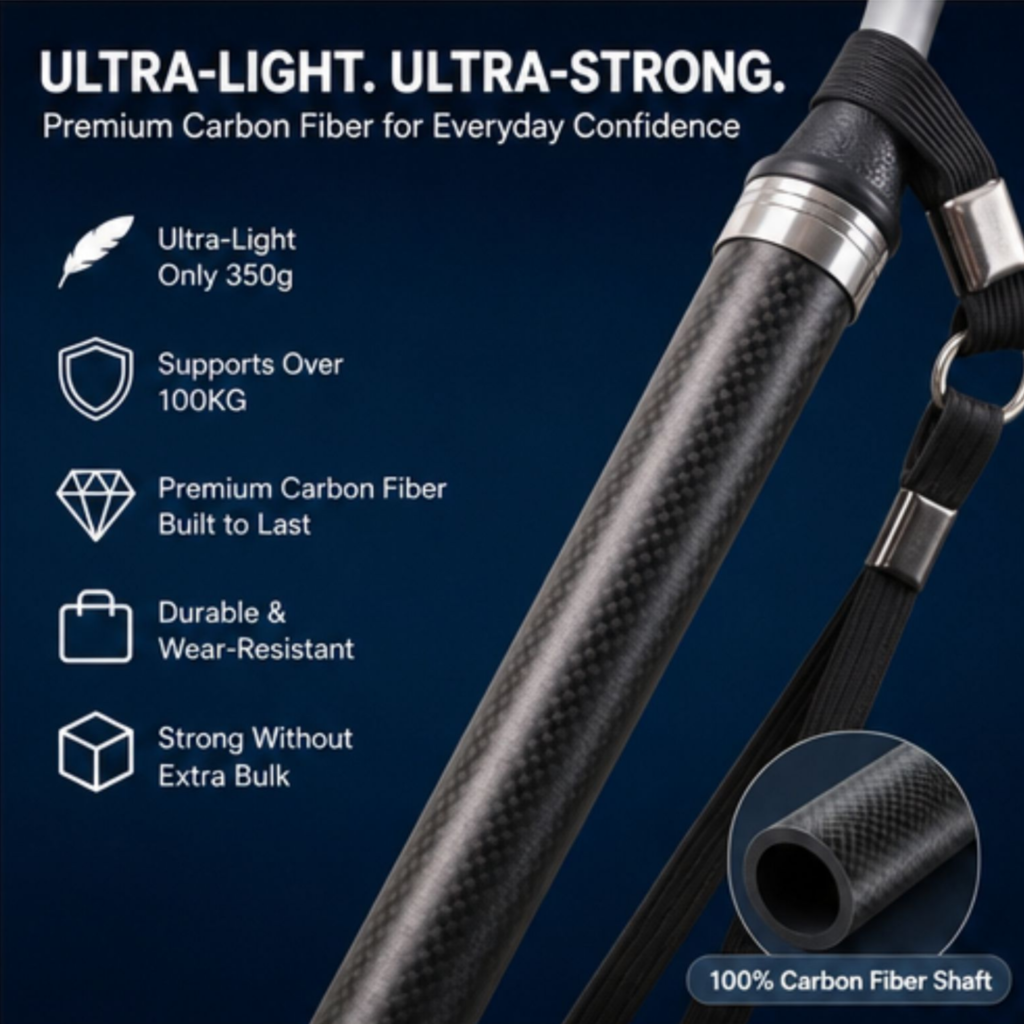 AndCare AC837T China Real Factory Carbon Fiber Walking Cane with Wood Handle Adjustable Height for Custom Fit Amazon Hot Selling Supplier Manufacturer OEM Wholesale ISO 13485 CE FDA