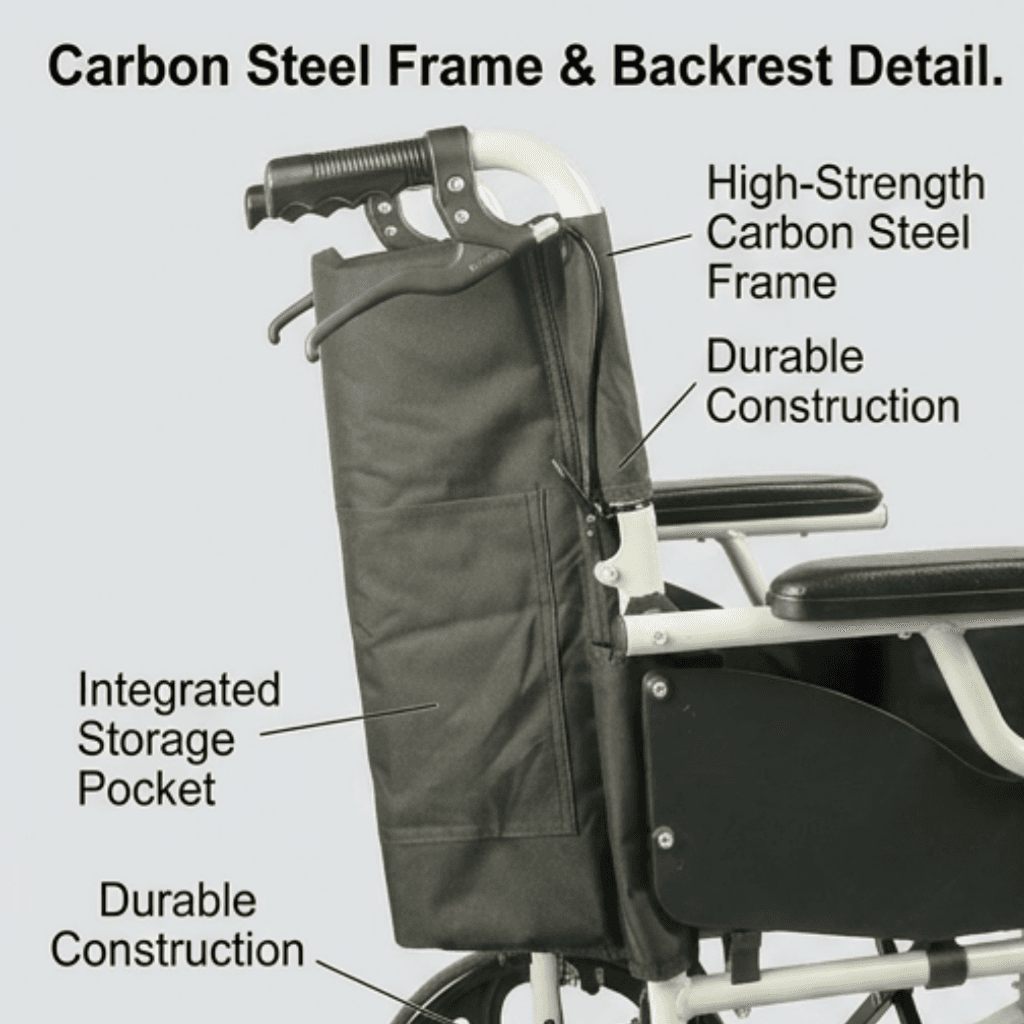 AndCare China Real Factory AC863-12 multi-angle view showing compact wheelchair design Steel Lightweight Manual Wheelchair Amazon Hot Selling Supplier OEM Wholesale ISO 13485 CE FDA