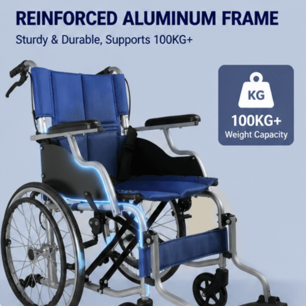 AndCare China Real Factory AC863L-20 multi-angle view lightweight aluminum design Aluminum Manual Wheelchair Amazon Hot Selling Supplier OEM Wholesale ISO 13485 CE FDA