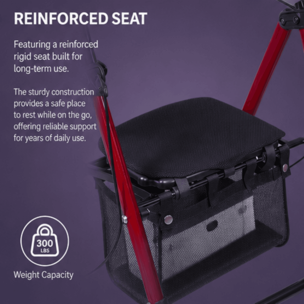 AndCare China Real Factory AC8761L aluminum rollator with wide height range Aluminum Rollator Amazon Hot Selling Supplier OEM Wholesale ISO 13485 CE FDA