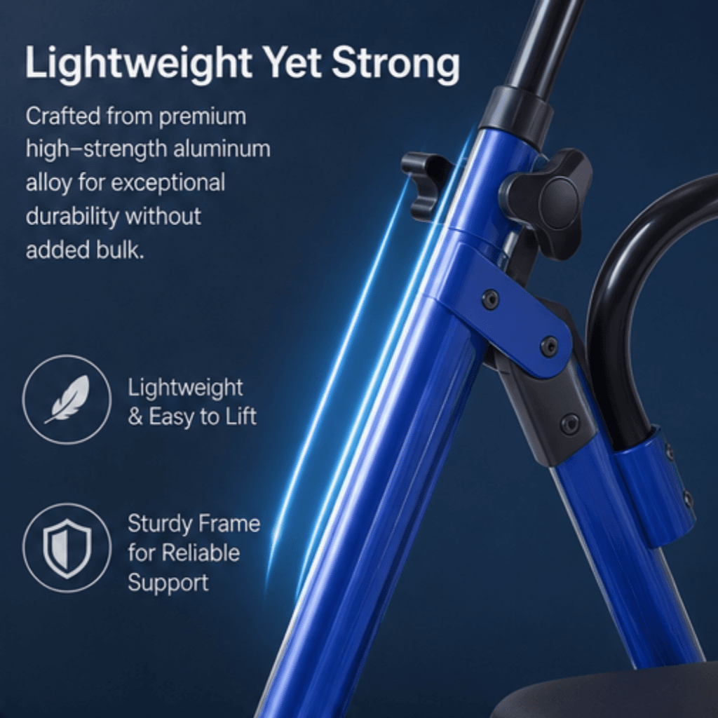 AndCare China Real Factory AC8761L2 extra tall height adjustment mechanism Aluminum Rollator Amazon Hot Selling Supplier OEM Wholesale ISO 13485 CE FDA