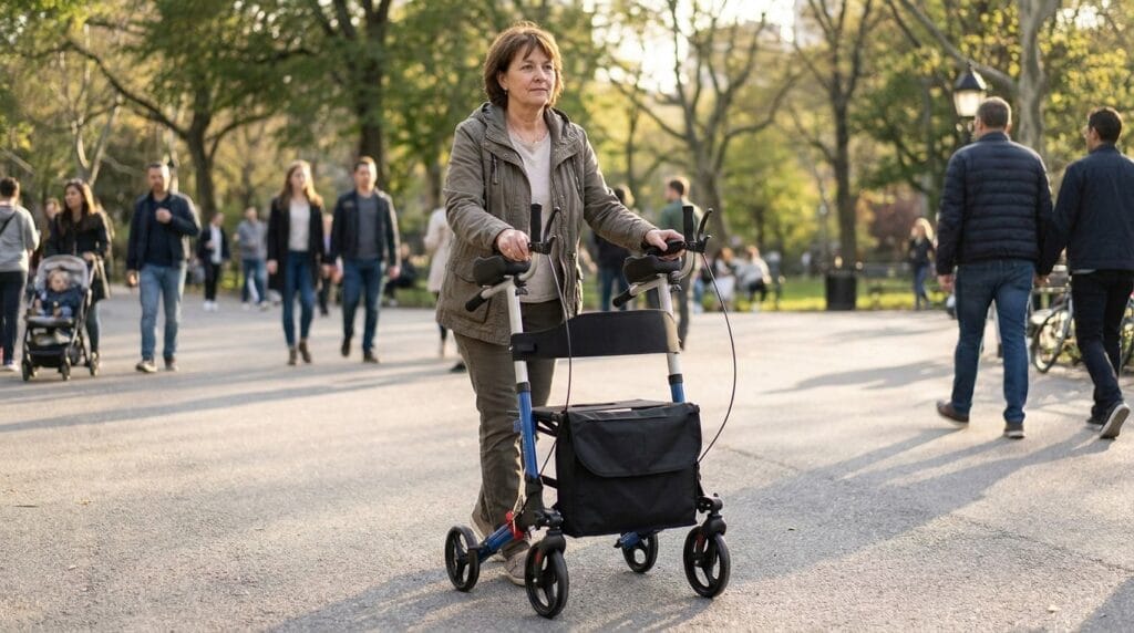 AndCare China Real Factory AC8863L2 post-surgery patient using armrest rollator Aluminum Rollator Amazon Hot Selling Supplier OEM Wholesale ISO 13485 CE FDA