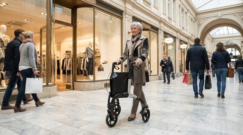 AndCare China Real Factory AC890L 3 Wheel Rollator Walker for Elderly Woman Shopping Mall Amazon Hot Selling Supplier OEM Wholesale ISO 13485 CE FDA