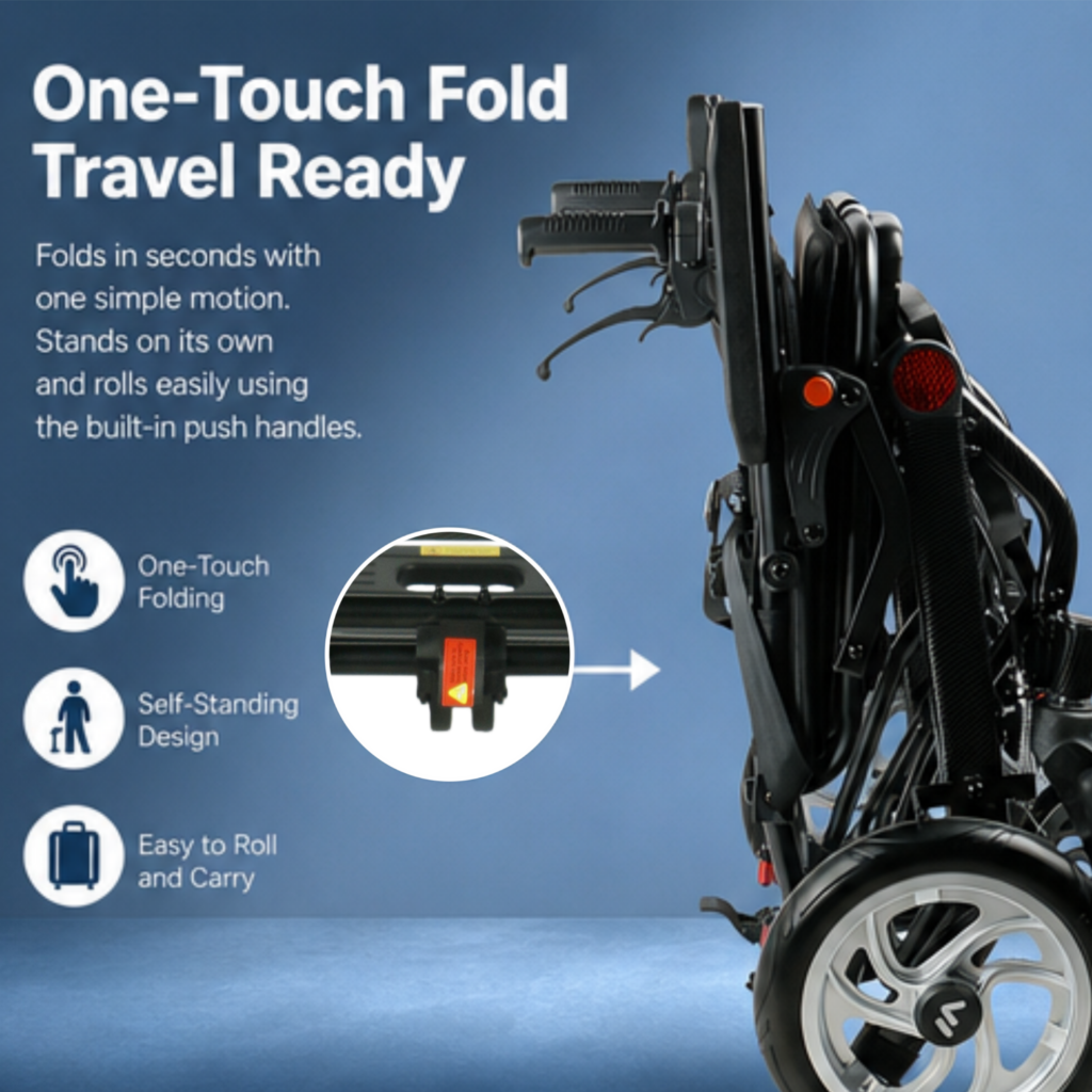AndCare China Real Factory AC976L-12 quick-release 12-inch rear wheels for compact transport Aluminum Lightweight Travel Wheelchair Amazon Hot Selling Supplier OEM Wholesale ISO 13485 CE FDA
