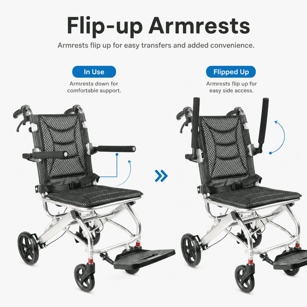 AndCare China Real Factory AC976L-8 ultra-light 8.5kg aluminum travel wheelchair carbon silver Aluminum Lightweight Travel Wheelchair Amazon Hot Selling Supplier OEM Wholesale ISO 13485 CE FDA