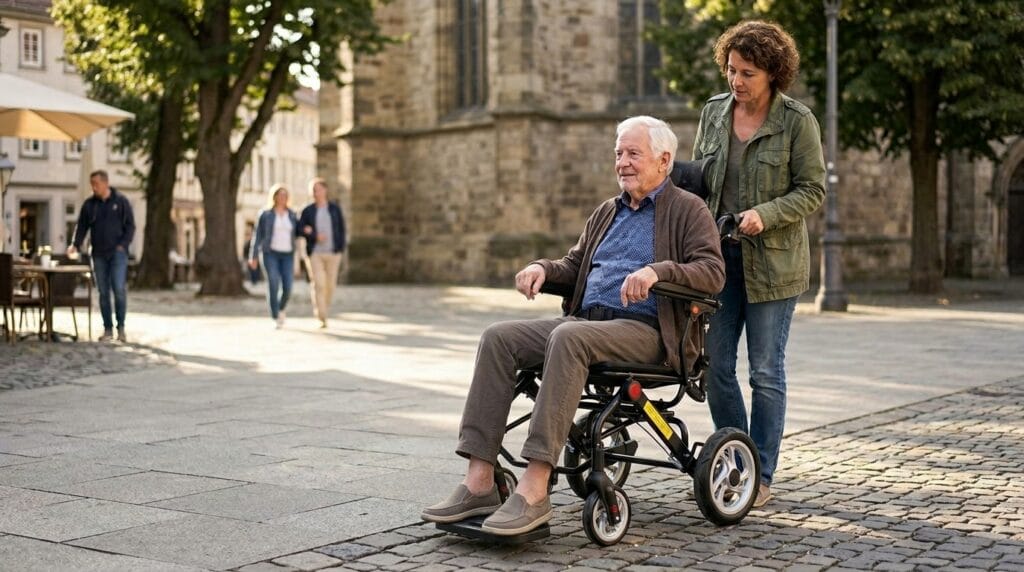 AndCare China Real Factory AC976LG-12 elderly travel scene with aluminum carbon fiber reclining wheelchair Aluminum Lightweight Reclining Travel Wheelchair Amazon Hot Selling Supplier OEM Wholesale ISO 13485 CE FDA