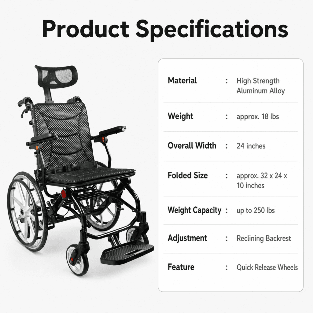 AndCare China Real Factory AC976LG-20B 18 lbs 24 Inches 250 lbs Quick Release Reclining Wheelchair Specifications Amazon Hot Selling Supplier OEM Wholesale ISO 13485 CE FDA