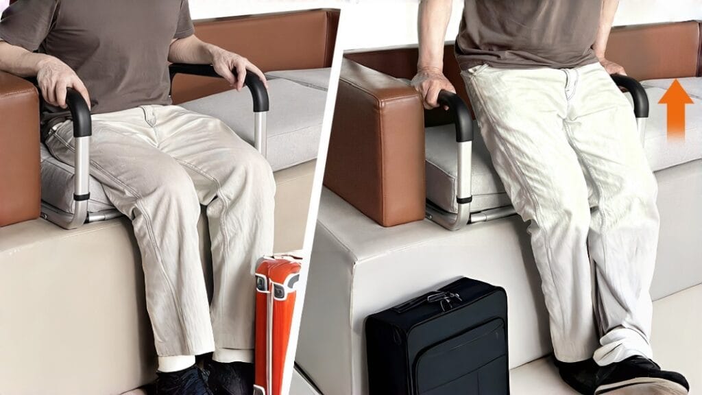 AndCare China Real Factory AC220L elderly man standing up from sofa using assist handle Aluminum Sofa Assist Arm Amazon Hot Selling Supplier OEM Wholesale ISO 13485 CE FDA