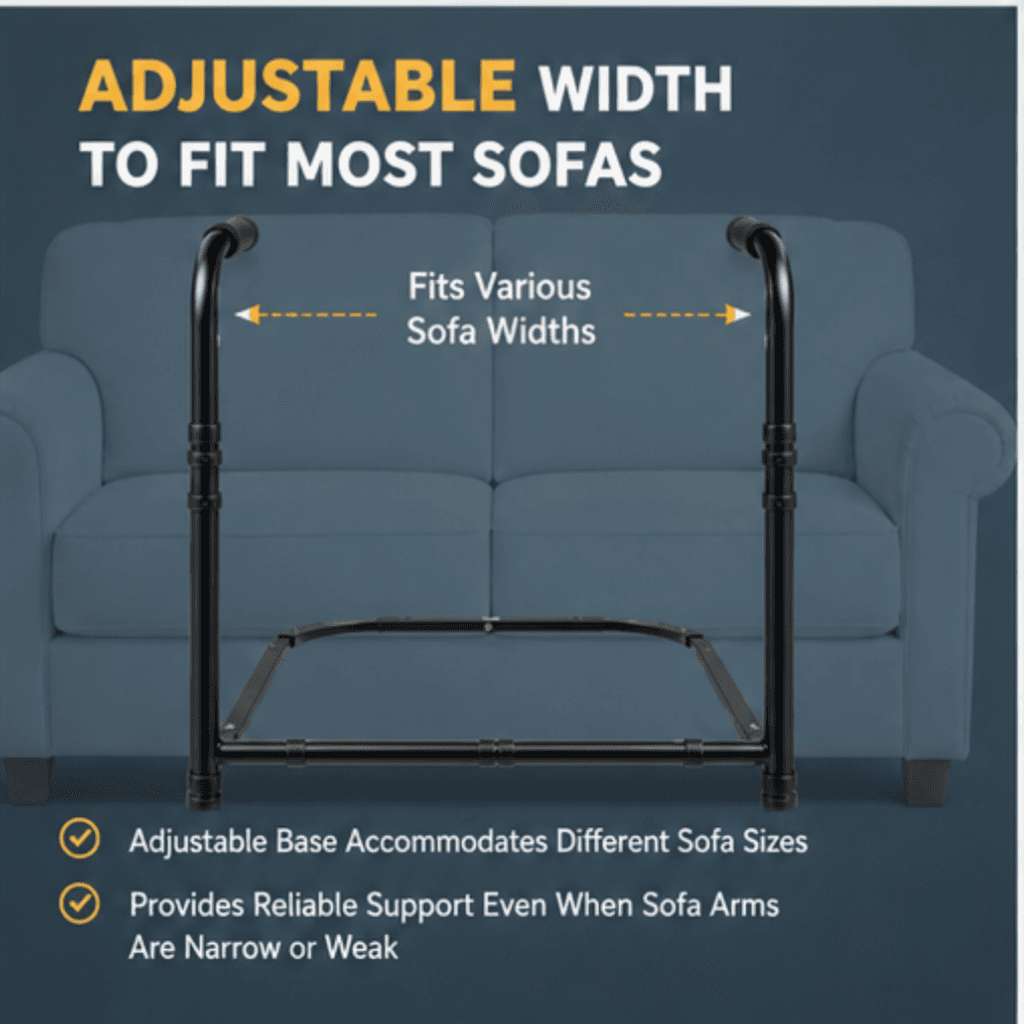 AndCare China Real Factory AC221 adjustable width to fit most sofas Steel Sofa Armrest Amazon Hot Selling Supplier OEM Wholesale ISO 13485 CE FDA