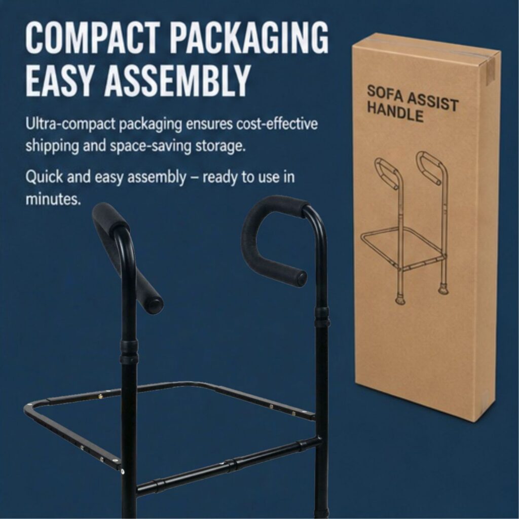 AndCare China Real Factory AC2212 compact packaging easy assembly ultra-compact box Steel Sofa Armrest (Adjustable Width) Amazon Hot Selling Supplier OEM Wholesale ISO 13485 CE FDA