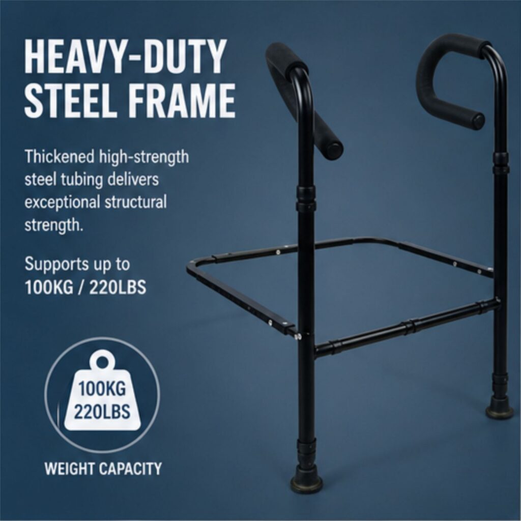 AndCare China Real Factory AC2212 heavy-duty steel frame 100kg 220lbs thickened tubing Steel Sofa Armrest (Adjustable Width) Amazon Hot Selling Supplier OEM Wholesale ISO 13485 CE FDA