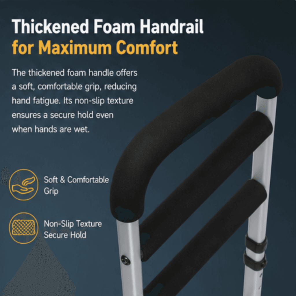 AndCare China Real Factory AC223L thickened foam handrail for maximum comfort Aluminum Stair Handrail (2-in-1) Amazon Hot Selling Supplier OEM Wholesale ISO 13485 CE FDA