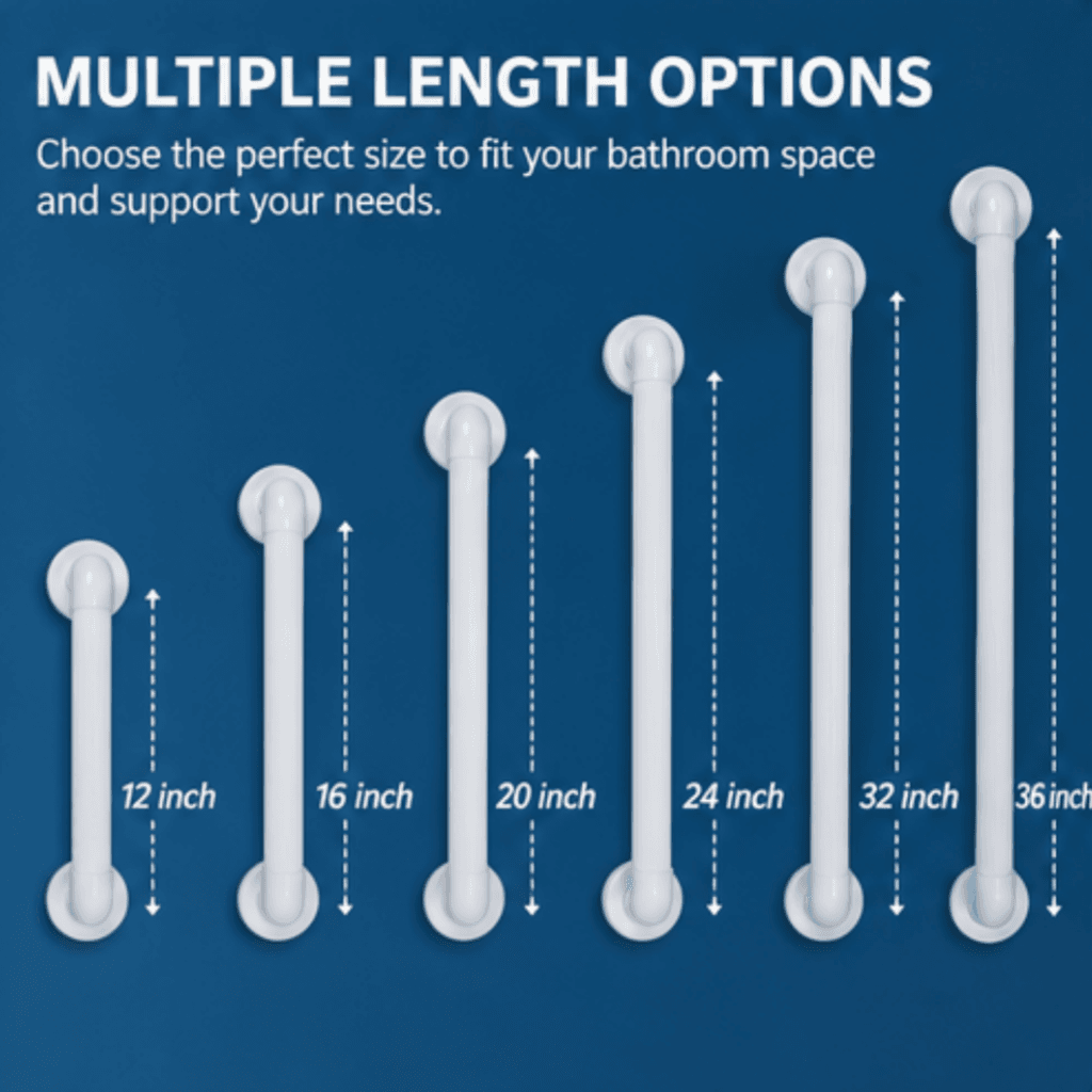 AndCare China Real Factory AC231 multiple length options 12 to 36 inch PP Bathroom Shower Grab Bar (Wall-Mounted) Amazon Hot Selling Supplier OEM Wholesale ISO 13485 CE FDA