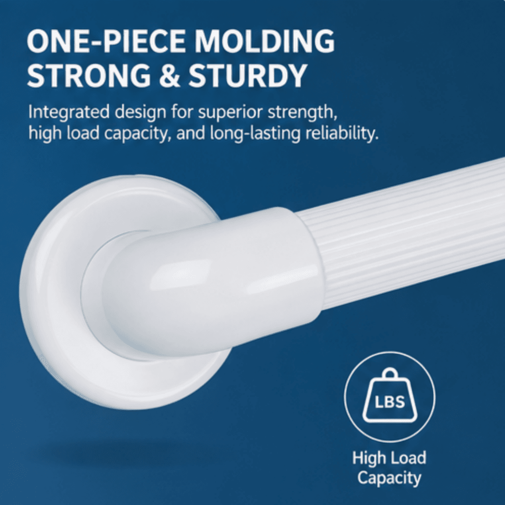 AndCare China Real Factory AC231 one-piece molding strong and sturdy high load capacity PP Bathroom Shower Grab Bar (Wall-Mounted) Amazon Hot Selling Supplier OEM Wholesale ISO 13485 CE FDA