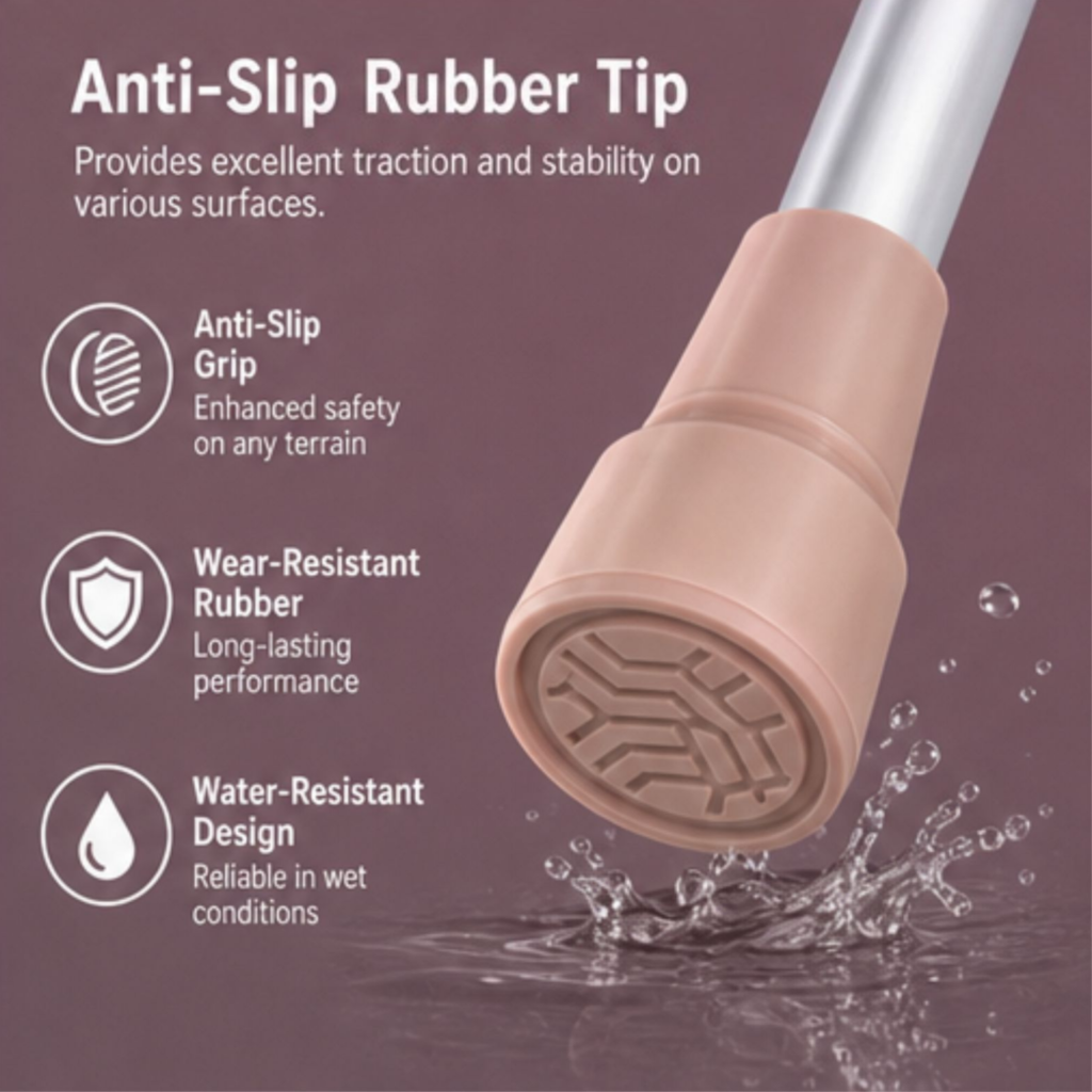 AndCare AC801L China Real Factory Aluminum Underarm Crutch Anti-Slip Rubber Tip Amazon Hot Selling Supplier Manufacturer OEM Wholesale ISO 13485 CE FDA